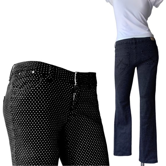 Vintage Chor 90’s black w/white Swiss polka dot jeans  - size 9 - Picture 8 of 11